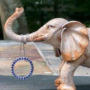 Sterling Silver Sapphire Circle Pendant on Chain